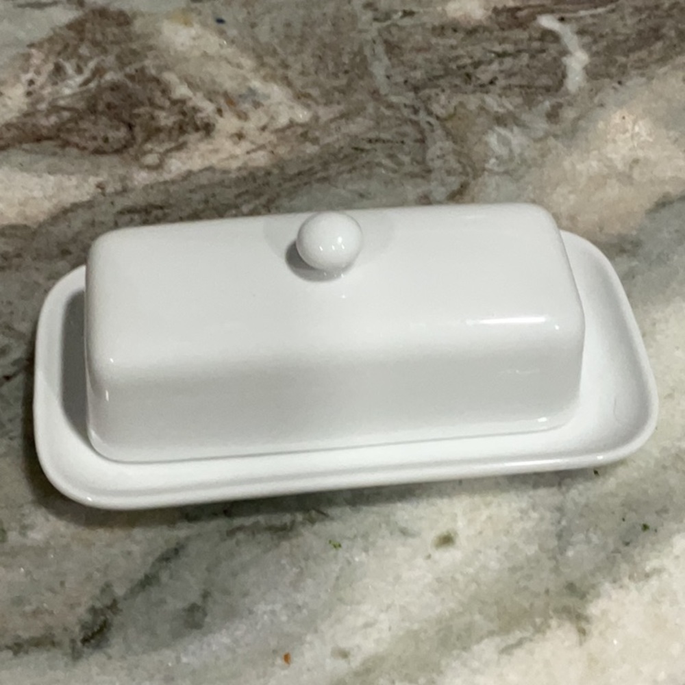 White Ceramic Butter Dish